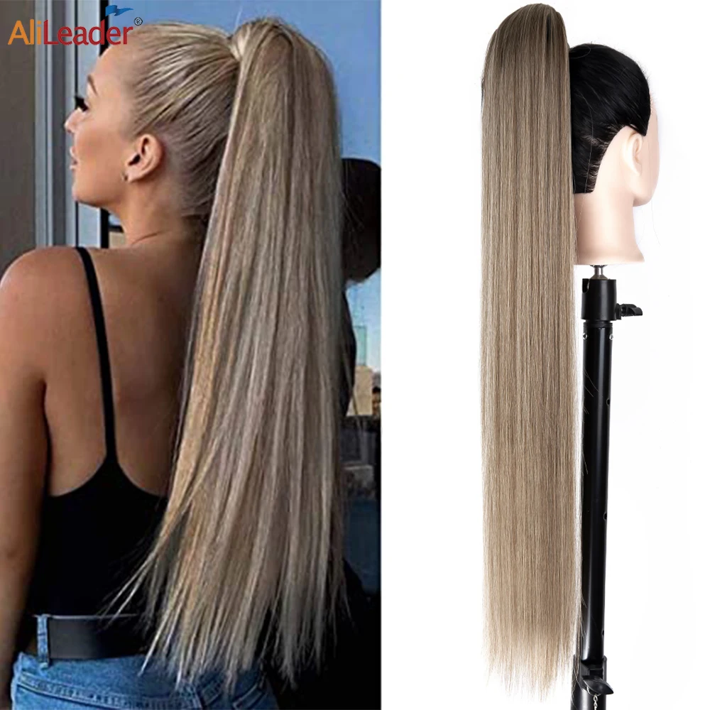 

Длинные прямые удлинители волос для конского хвоста для женщин 85 см модные искусственные конские хвосты