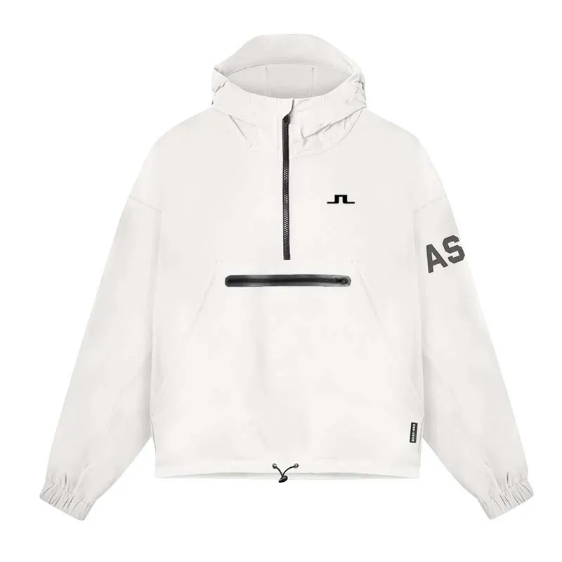 Men's Golf Polo  Hoodie Zip Coat Pullover Spring Autumn Men Sweater Waterproof Loose Solid Color Printing Jacket