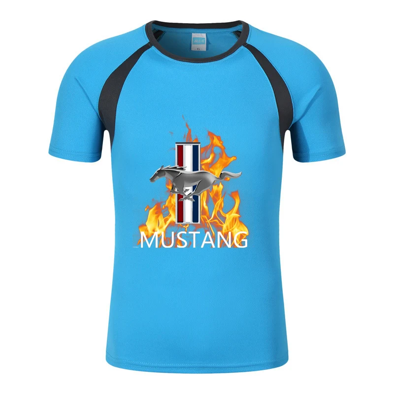 

Mustang 2023 Summer New Printing Breathable High Quality leisure Short Sleeves Man's Classic Ordinary Design Crewneck T-Shirt