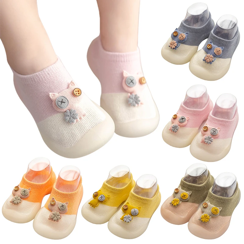 

6M-4Y Baby Socks Shoes Infant Cute Doll Kids Shoes Girl Boy Non-slip Soft Soled Child Floor Socks Shoes Cotton First Walkers