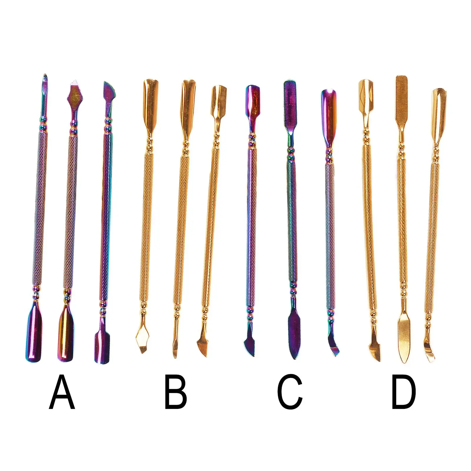 

3-In-Pack Nail Cuticle Cleaner Stainless Steel Nail Art Trimmer Dual Side Nail Remover Push for Manicure and Pedicure Fingernail