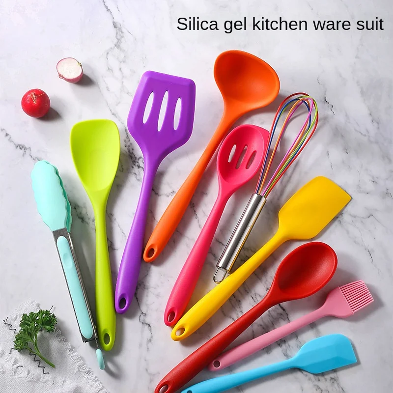 

Silicone Color 10-Piece Kitchenware Set Spatula Cooking Spatula Silicone Spatula Non-Stick Spatula Set Kitchen Supplies