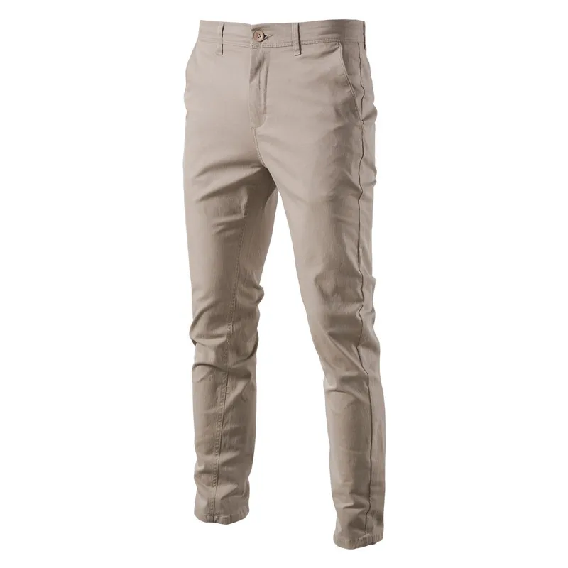 New high-end men's breathable casual pants youth business all-match fashion micro-elastic straight thickened trousers