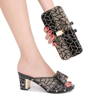 women shoes and bags to match set italy pink nigerian party sandals with clutch purse high shoes latest slippers heel for 2022