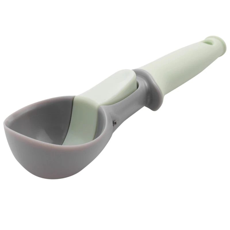 

Ice Cream Scoop With Tpr Material Trigger Spoon, Nonstick Anti-Freeze Plastic Scoop For Cookie, Ice Cream, Fruit (Green)
