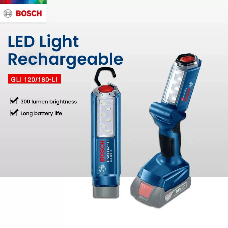 Bosch Gli180 светодиодный аккумулятор 18 В 330 люмен перезаряжаемый рабочий фонарь