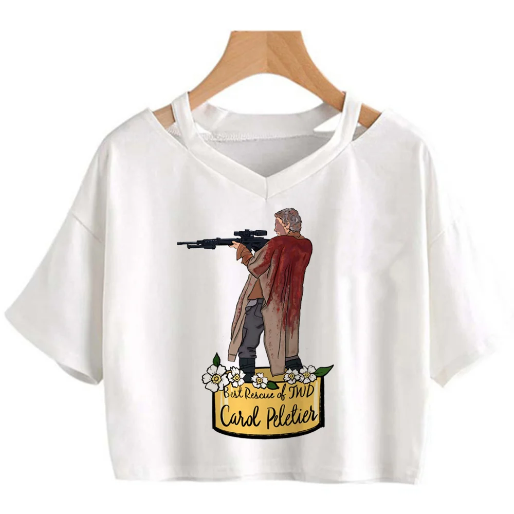 

Майка-топ Ходячие мертвецы, уличная одежда в стиле 90-х, кроп-топ для девушек, кавайная винтажная эстетика, модная одежда, кроп-топ