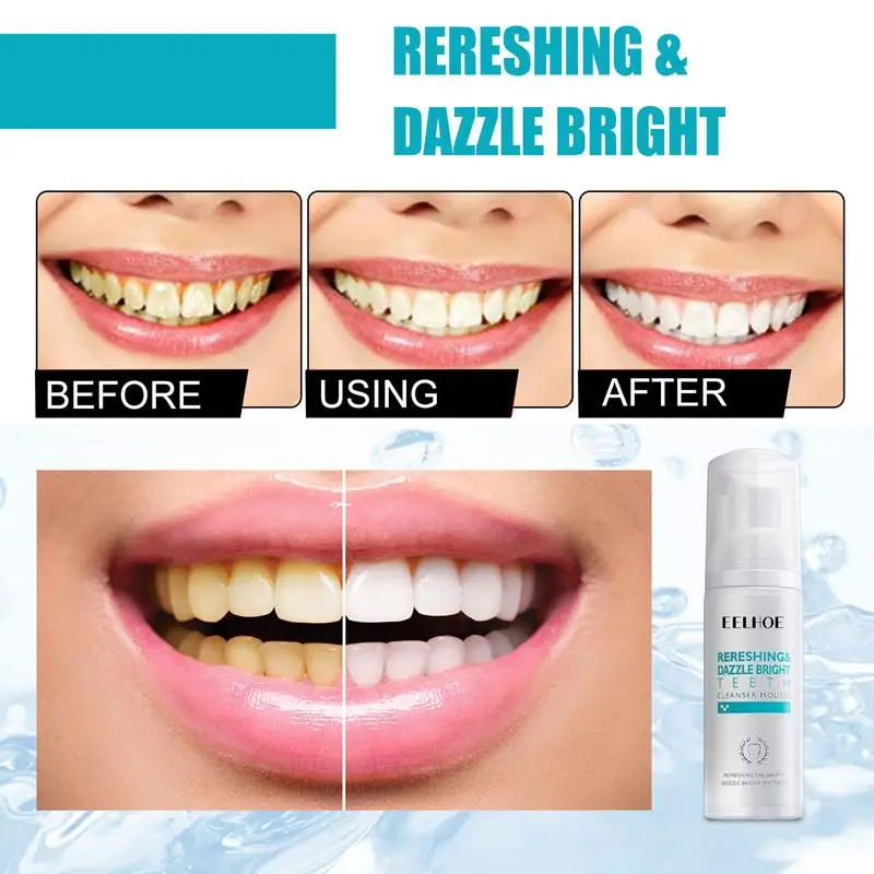 

New Teeth Cleansing Whitening Mousse Baking Soda Toothpaste Foam Toothpaste Removes Stains Fresh Breath Dental Care Tools 60ml