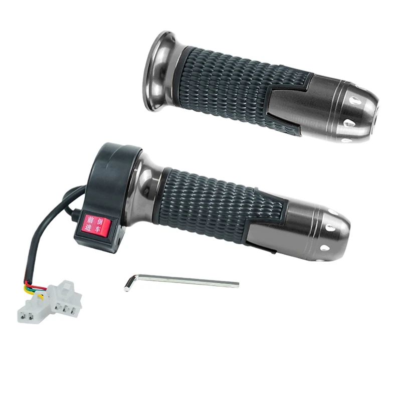 

1 пара велосипедных ручек акселератора, Нескользящие ручки с кабелем для электрического велосипеда, скейтборда/мотоцикла