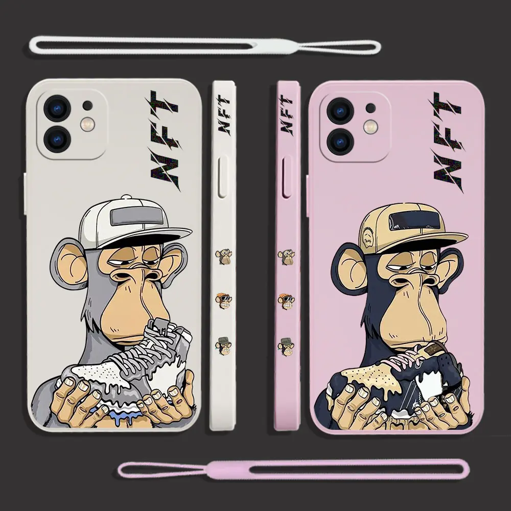

Brand Shoe NFT Ape Head Portrait Phone Case For Xiaomi Redmi Note 12 11 11T 10 10S 9 Pro Plus 10C 9A 9C 9T 4G 5G With Hand Strap