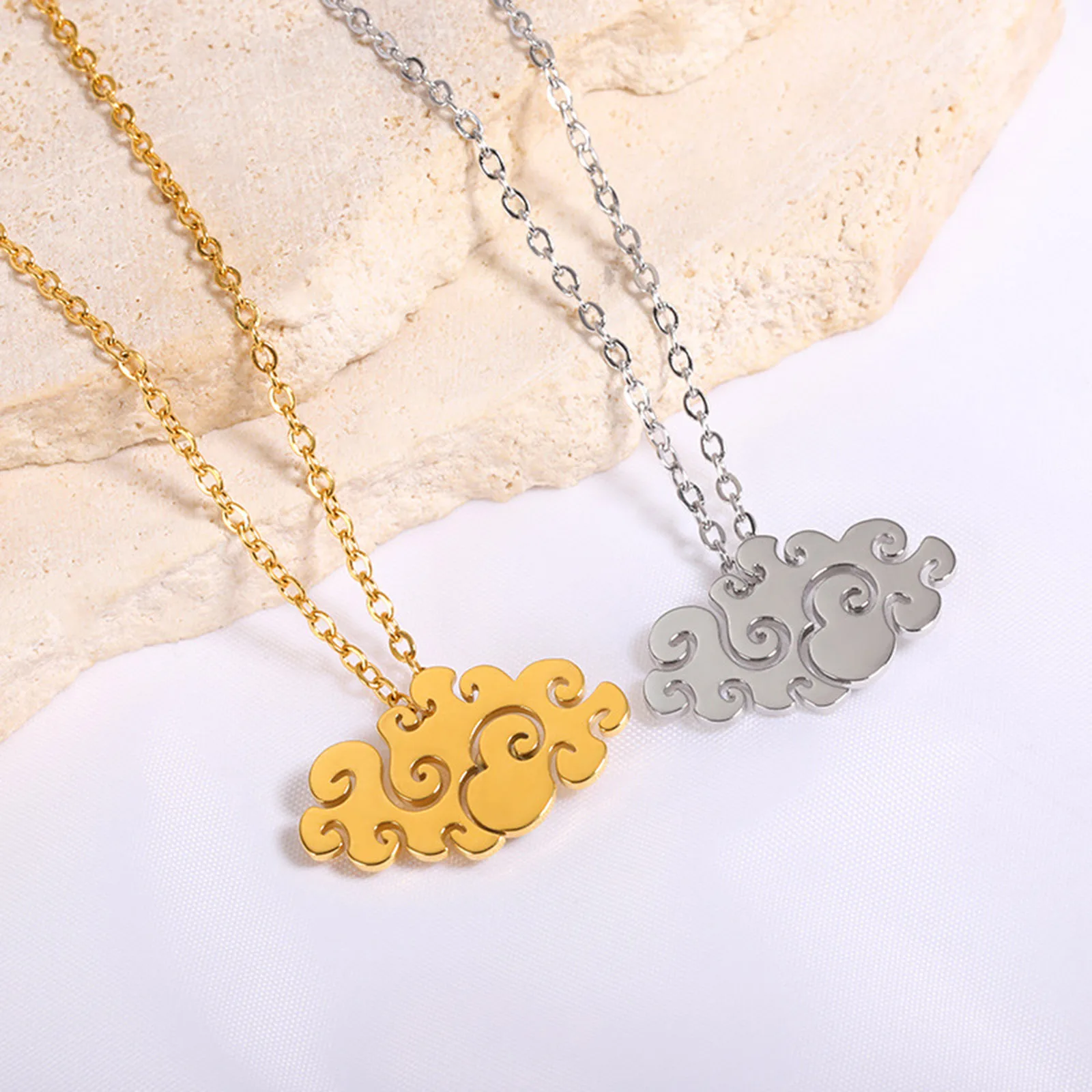 Женское Ожерелье из нержавеющей стали цепочка с подвесками в форме