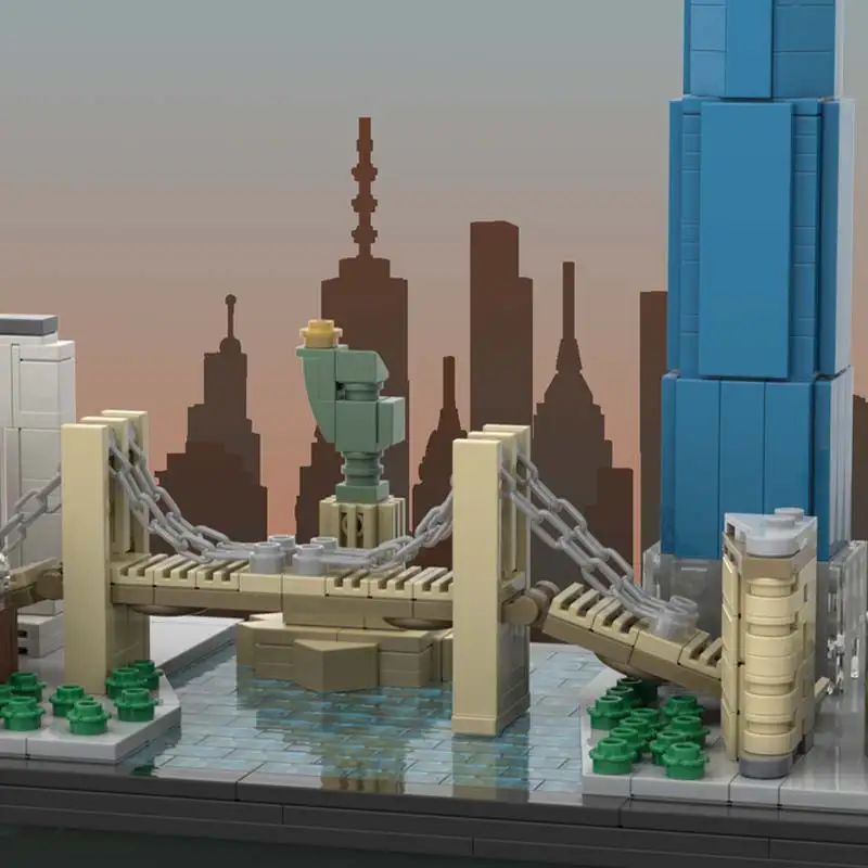 MOC Индивидуальные строительные блоки Washington D.C. Skyline City Модульная модель