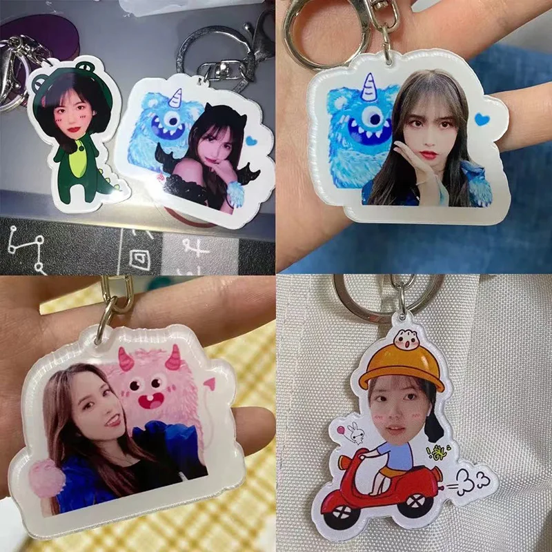 

2022 Keychain Custom Toy Photo Custom Cartoon Cute Couple Keychain Schoolbag Small Pendant Toy Birthday Gift