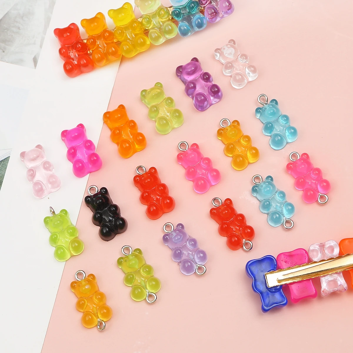 DIY милый медведь жевательный Шарм ожерелье браслет серьги ювелирные изделия из