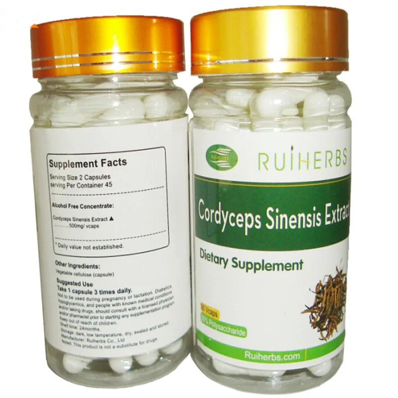 

3Bottle - 270pcs, Cordyceps Sinensis Mushroom Extract 500mg Capsules 30% Polysaccharides