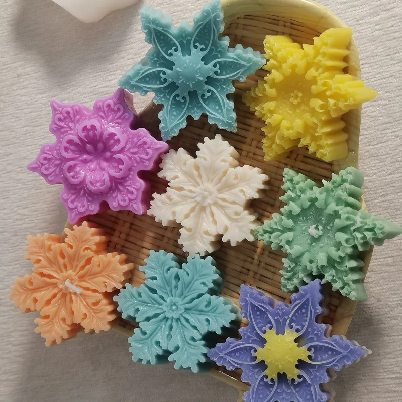 

Christmas Snowflake Silicone Mould Scented Candle Mould DIY Food Grade Chocolate Fudge Baking Cake Mould Cake Decorating Tool