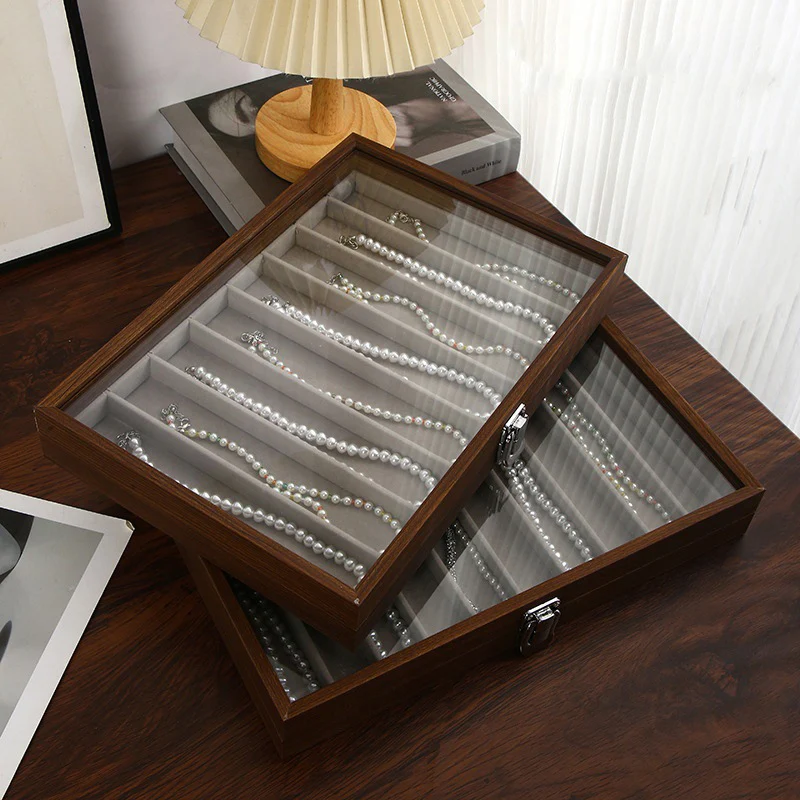 Деревянная шкатулка для ювелирных изделий с крышкой