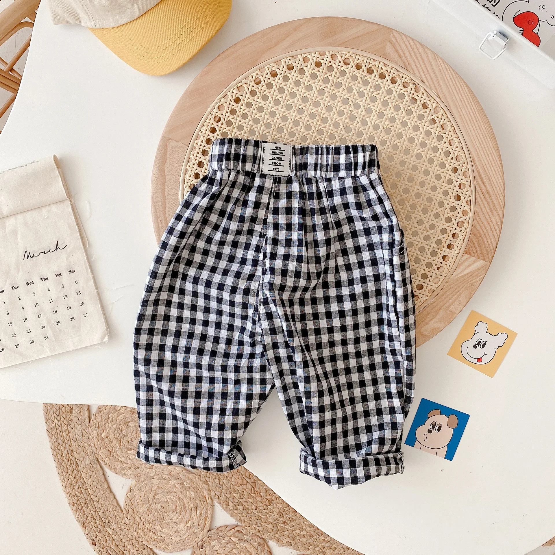 

2022 Autumn New Children Plaid Pants Soft Baby Girl Wide Leg Casual Outdoor Pant Fashion Loose Kid Trousers Boys Toddler Clothes