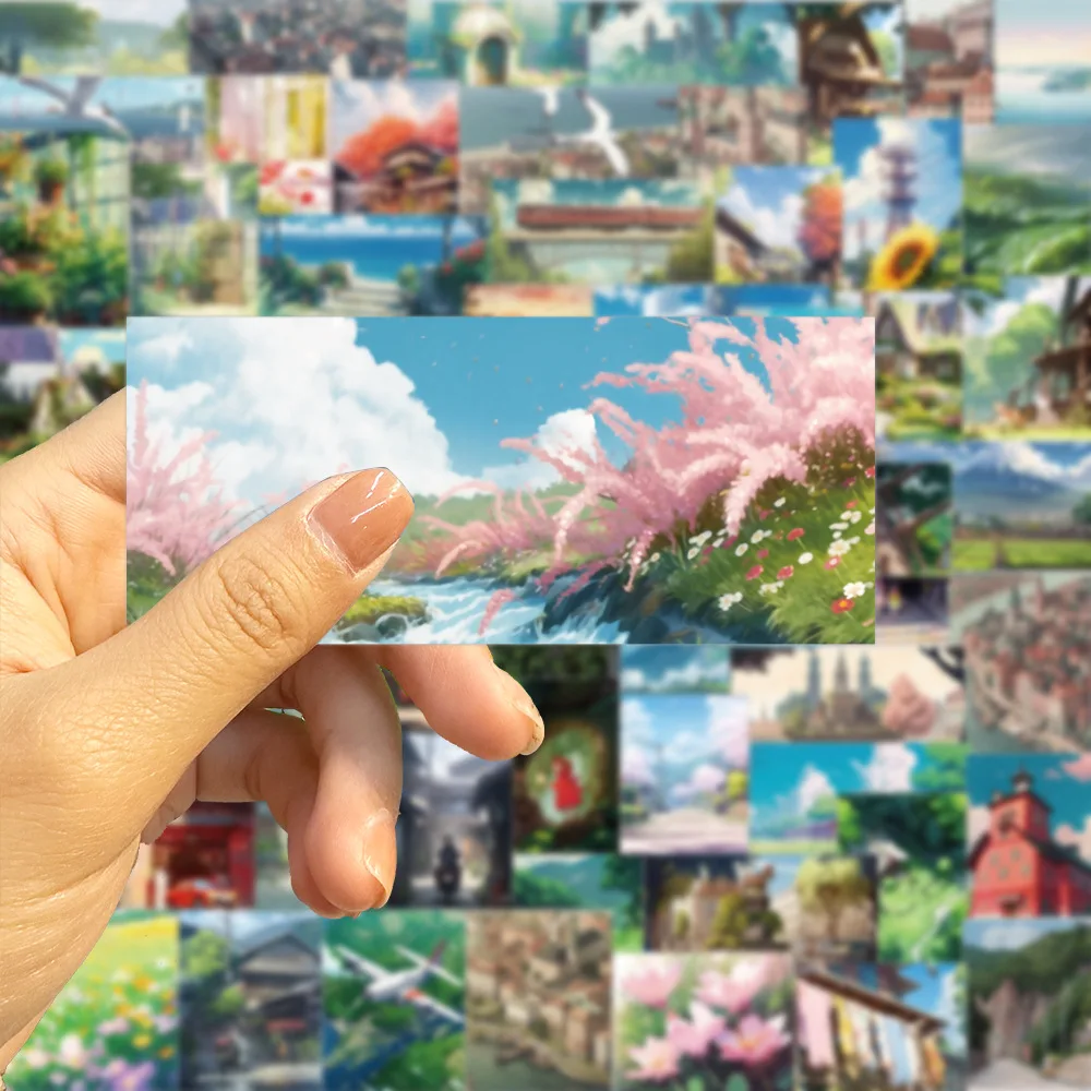 

60 шт. мультяшный стиль аниме пейзаж наклейка DIY телефон ноутбук чемодан скейтборд уличный вид детской развлекательной игрушки