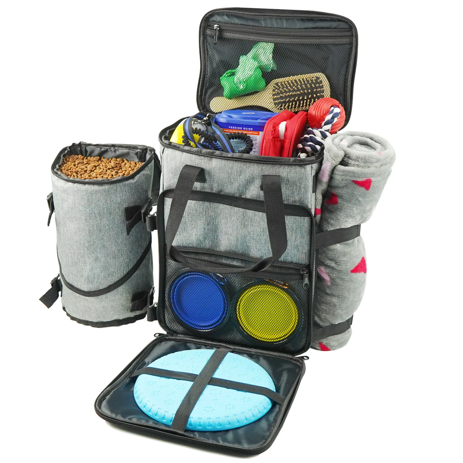 Pet Travel Bag Organizer Backpack Airline Approved Weekend Tote Shoulder Pockets Pet Outdoor Travel Traveling Storage Bag Mat