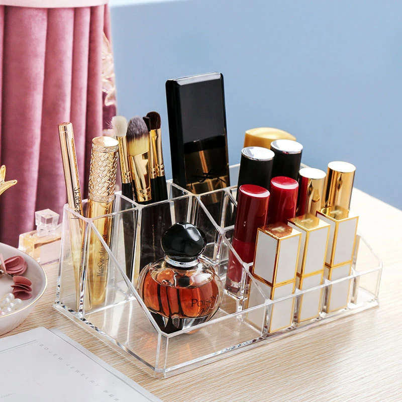 

Desktop Acrylic Lipstick Makeup brush holder Organizer Lipstick Nail Polish Display Holder Cosmetic perfume Jewelry Storage Box