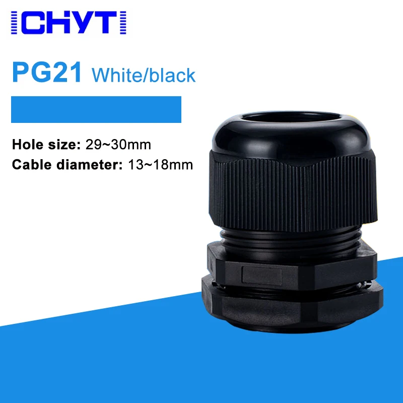 

PG21 M27*1.5 Waterproof Cable Gland 10piece Cable Entry IP68 PG7 for 3-6.5mm White Black Nylon Plastic Connector