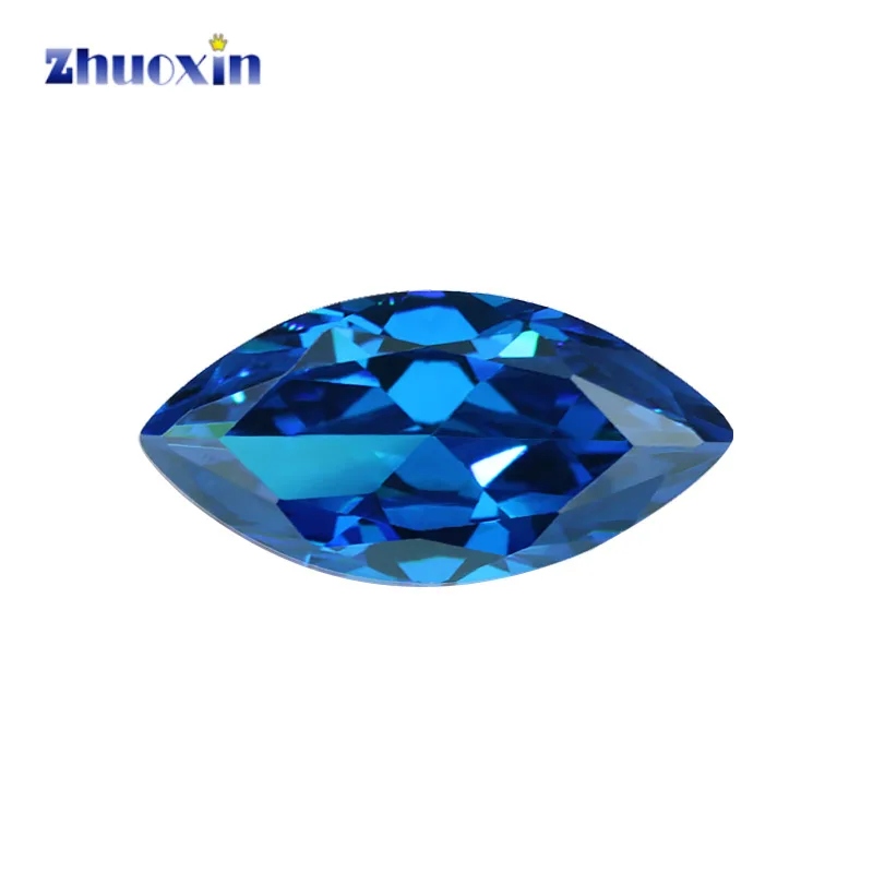 

Size 2x4~7x14 Marquise Shape 5A Dark Sea Blue CZ Stone Synthetic Gems Cubic Zirconia Beads For Jewelry