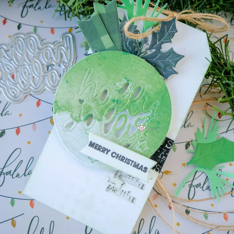 Piggy Craft металлические штампы для резки форма Holly Jolly Letters скрапбук нож рукоделия