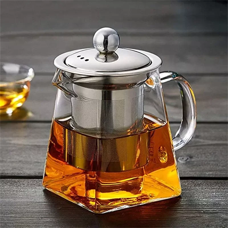 

Hot Sale Set Glass Teapot 950 ML Tea Pots for One with Heat Resistant Stainless Steel Infuser Perfect for Tea and Coffee Office