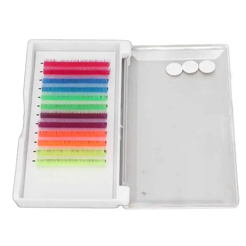 

УФ Макияж ресницы яркие неоновые цвета Мягкие стильные цветные ресницы удлинители 15 мм на Рождество для вечеринок