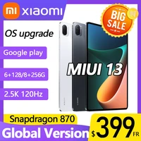global version xiaomi mi pad 5 pro 11 inch snapdragon 870 6g8g ram 128g256g rom 2 5k lcd 120hz screen 8600mah wifi6 miui13