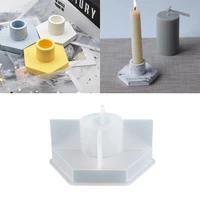 long rod hexagonal candle holder silicone mould candle holder epoxy resin mould plaster round hole candle holder making casting