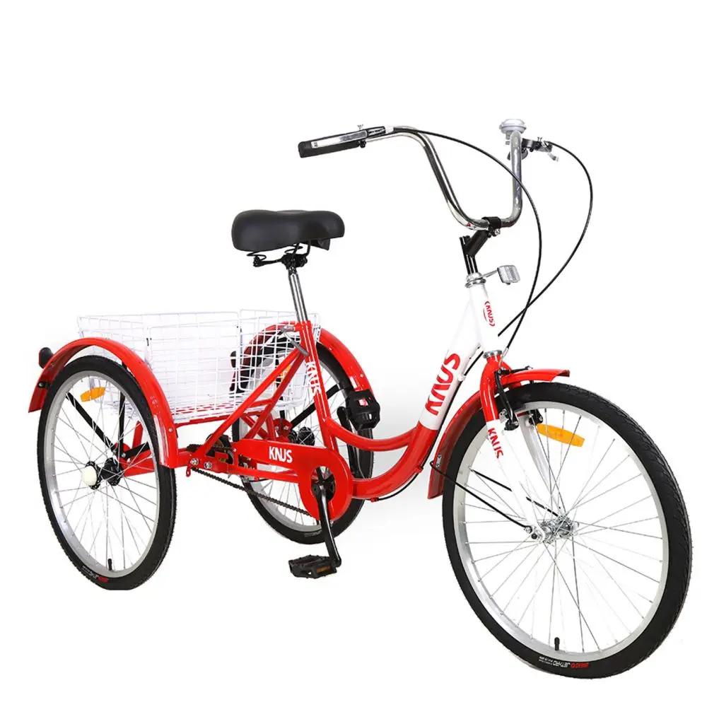 

Adult Tricycle Trikes,3-Wheel Bikes,24 Inch Wheels Cruiser Bicycles with Large Shopping Basket for Women and Men