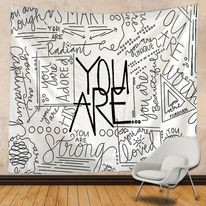 Черно-белый фон в виде Луны тканевый гобелен мандалы украшение для стен хиппи