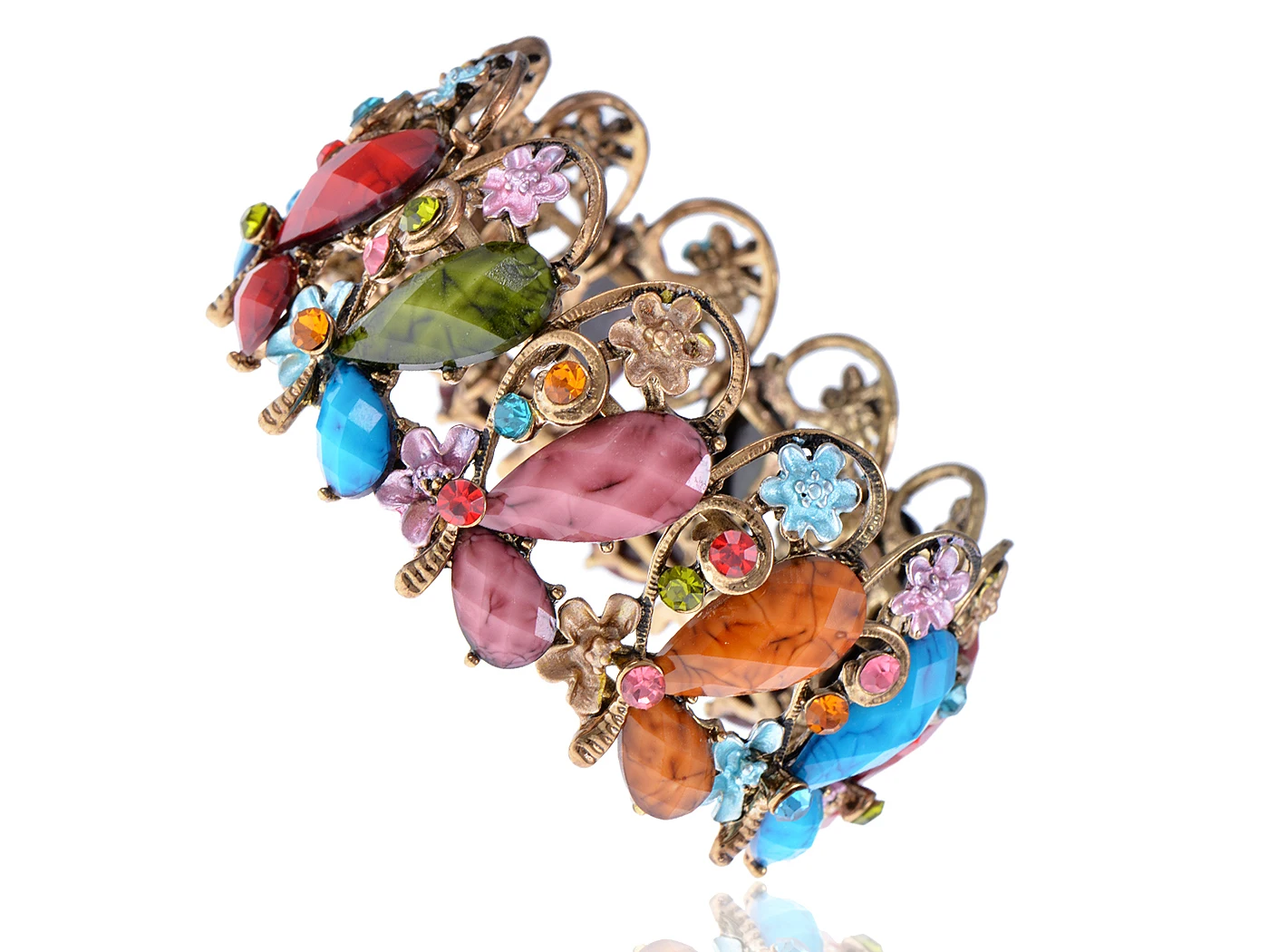 

Fun Colorful Bead Butterfly Dragonfly Flower Garden Fashion Bracelet Bangle Cuff