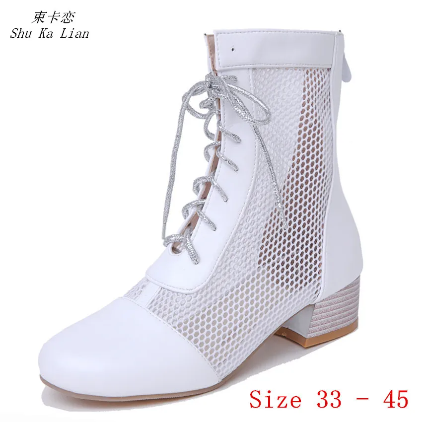 

Summer Style High Heel Shoes Women Ankle Boots High Heels Woman Short Boots Small Plus Size 33 - 40 41 42 43 44 45