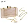 Contrast Color Acrylic Box Bags Hard Surface Women Elegant Shoulder Bags Rectangle Clutches Wedding Fashion Party Purse 5