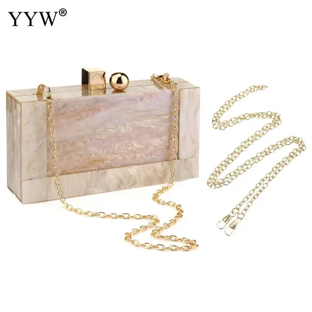 Contrast Color Acrylic Box Bags Hard Surface Women Elegant Shoulder Bags Rectangle Clutches Wedding Fashion Party Purse 5