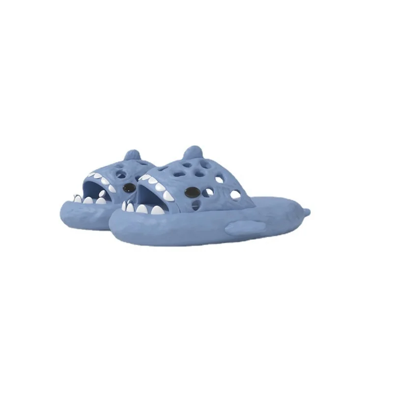 Funy Meteorite Hole Shark Slippers Women's Home Summer Non Slip EVA Indoor Couple Sandals Men's Slipper 4cm Thick Soled Sandals