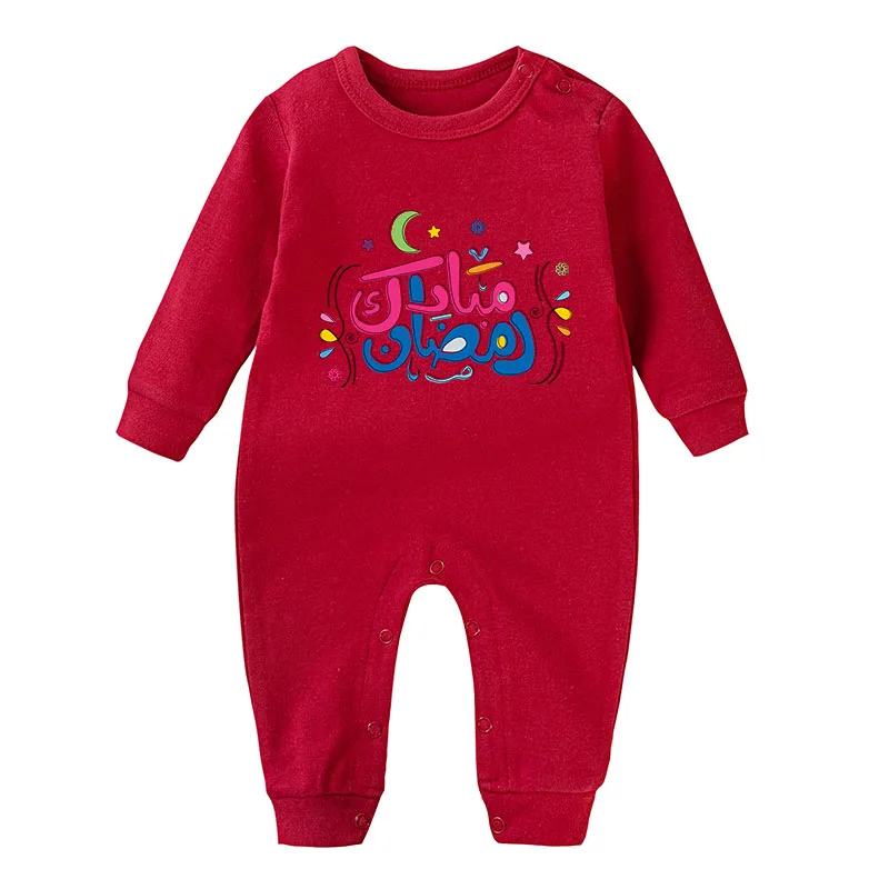 

Children's foreign trade infant one-piece clothes 0-2-year-old baby ha clothes climbing clothes creative text printed long sleev