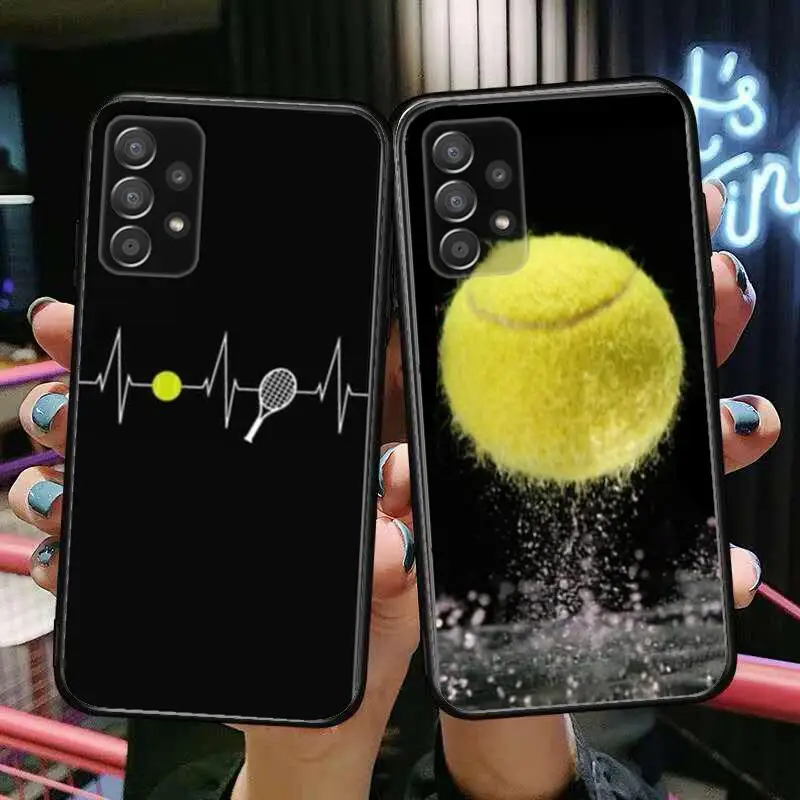 

Tennis Ball Phone Case Hull For Samsung Galaxy A70 A50 A51 A71 A52 A40 A30 A31 A90 A20E 5G a20s Black Shell Art Cell Cove