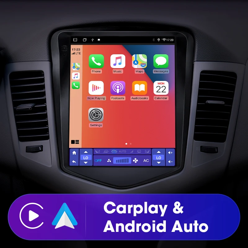 $94.69 For Tesla Style 2 Din Android 10 Car Radio for Chevrolet Cruze J300 2008 - 2012 Multimedia Video Player GPS Stereo Carplay DSP