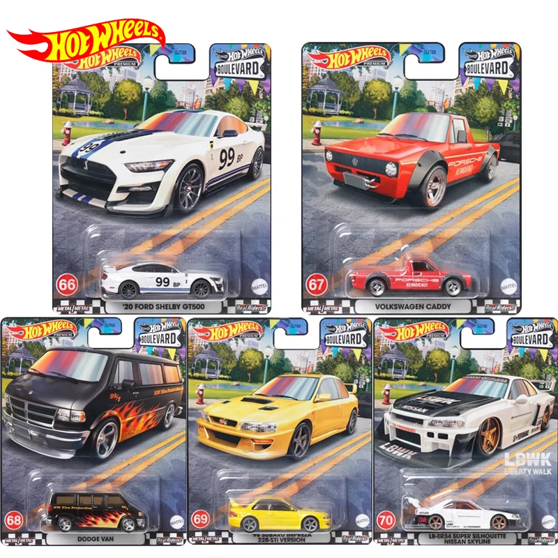 

Original Hot Wheels Premium Car Boulevard Diecast 1/64 Vehicles Volkswagen Caddy Dodge Van Kids Boys Toys for Children Gift