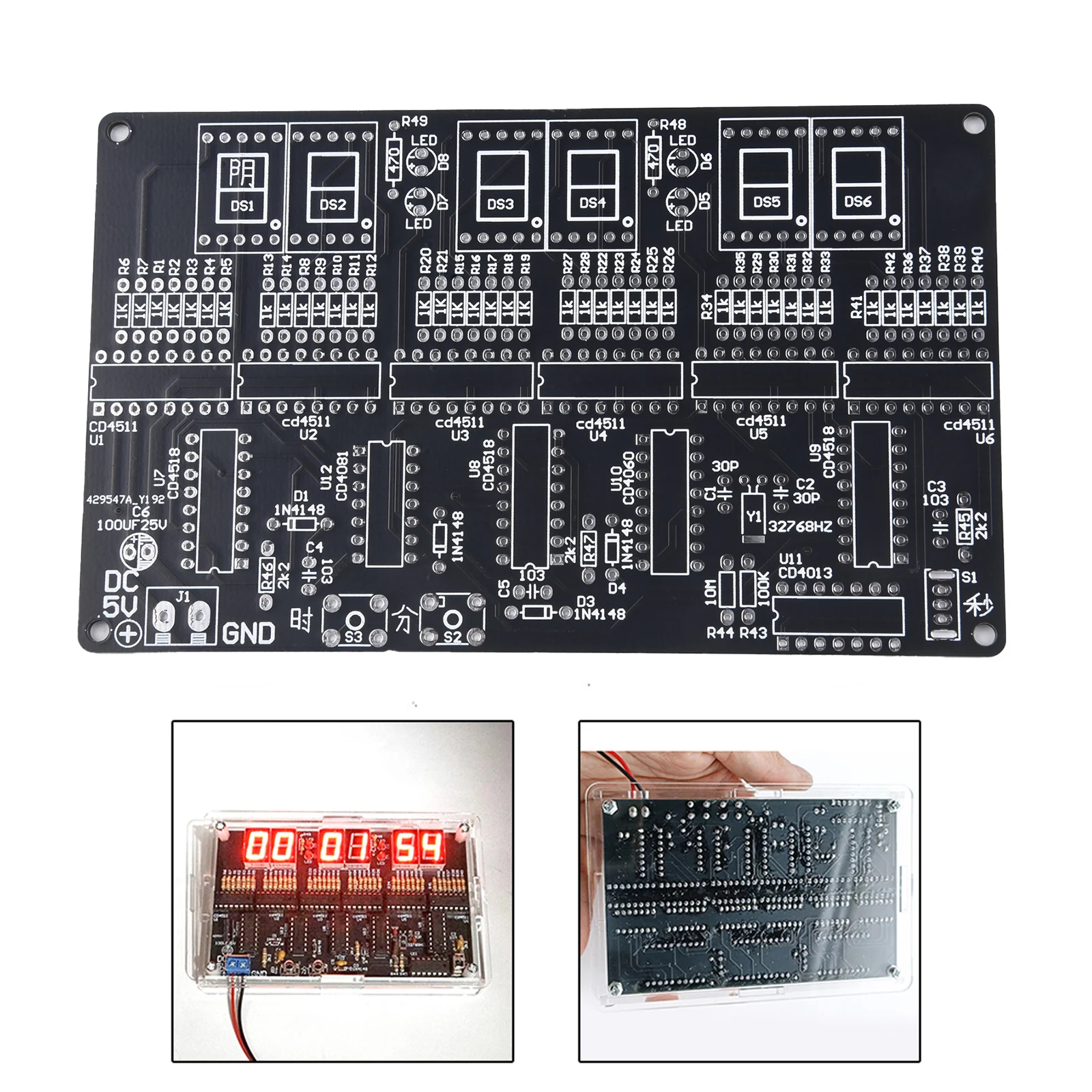 DC 4 5-5 5 В 6-битный комплект цифровых часов для обучения пайки детали бытовые часы