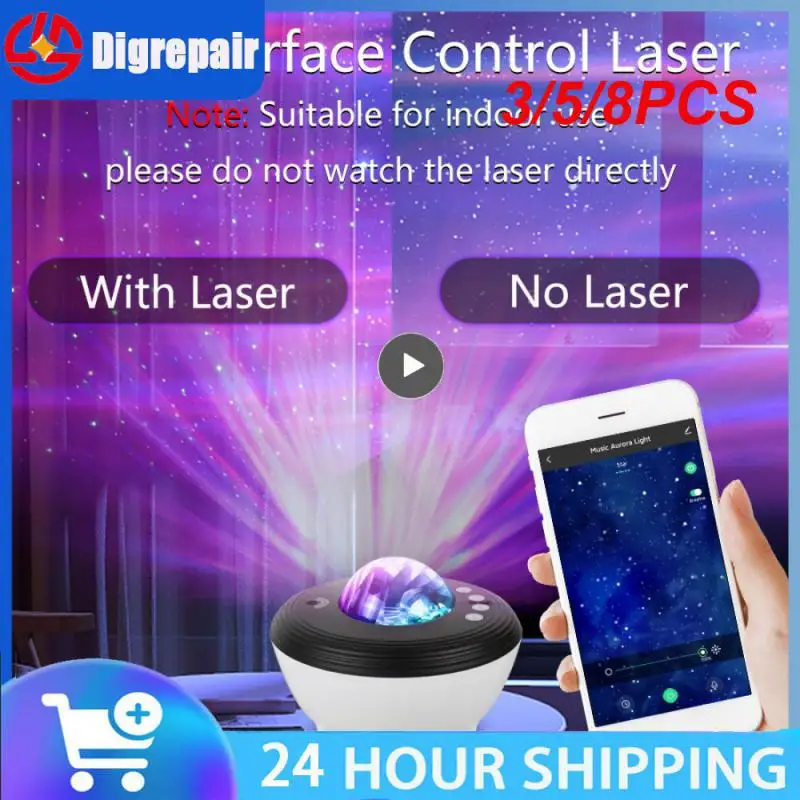 

3/5/8PCS Aurora Led Lamp bluetooth-compatible Music Playback Projector Lamp Mobile App Control