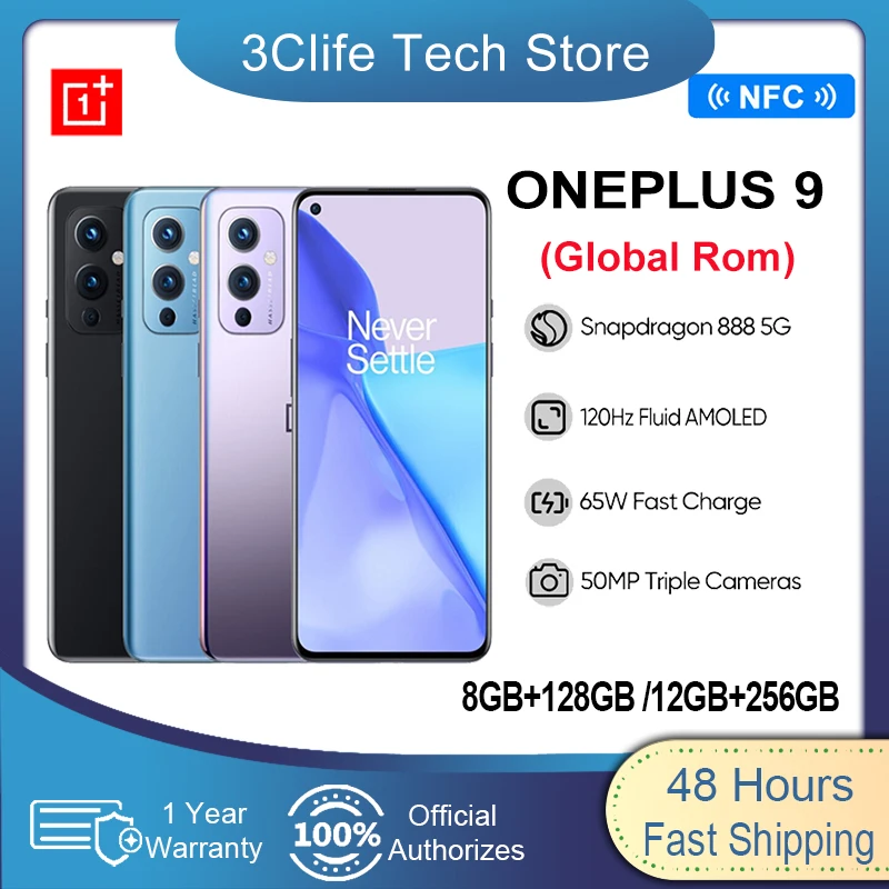 

Global Rom OnePlus 9 5G Snapdragon 888 8GB 128GB Smartphone 6.5 120Hz Fluid AMOLED Hasselblad Camera OnePlus