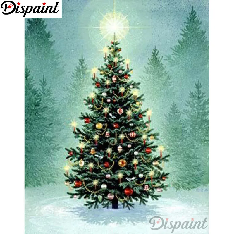 Dispaint полная квадратная/круглая дрель 5D DIY алмазная живопись "Рождественский