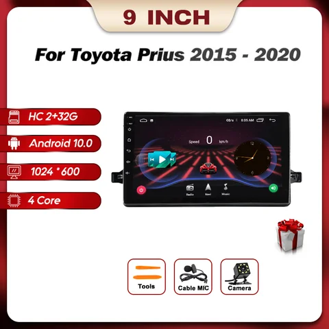 Автомагнитола QSZN для Toyota Prius XW50 2015-2020, мультимедийный видеоплеер с GPS-навигацией, 4G, Carplay, Android 12, Авторадио 2K QLED