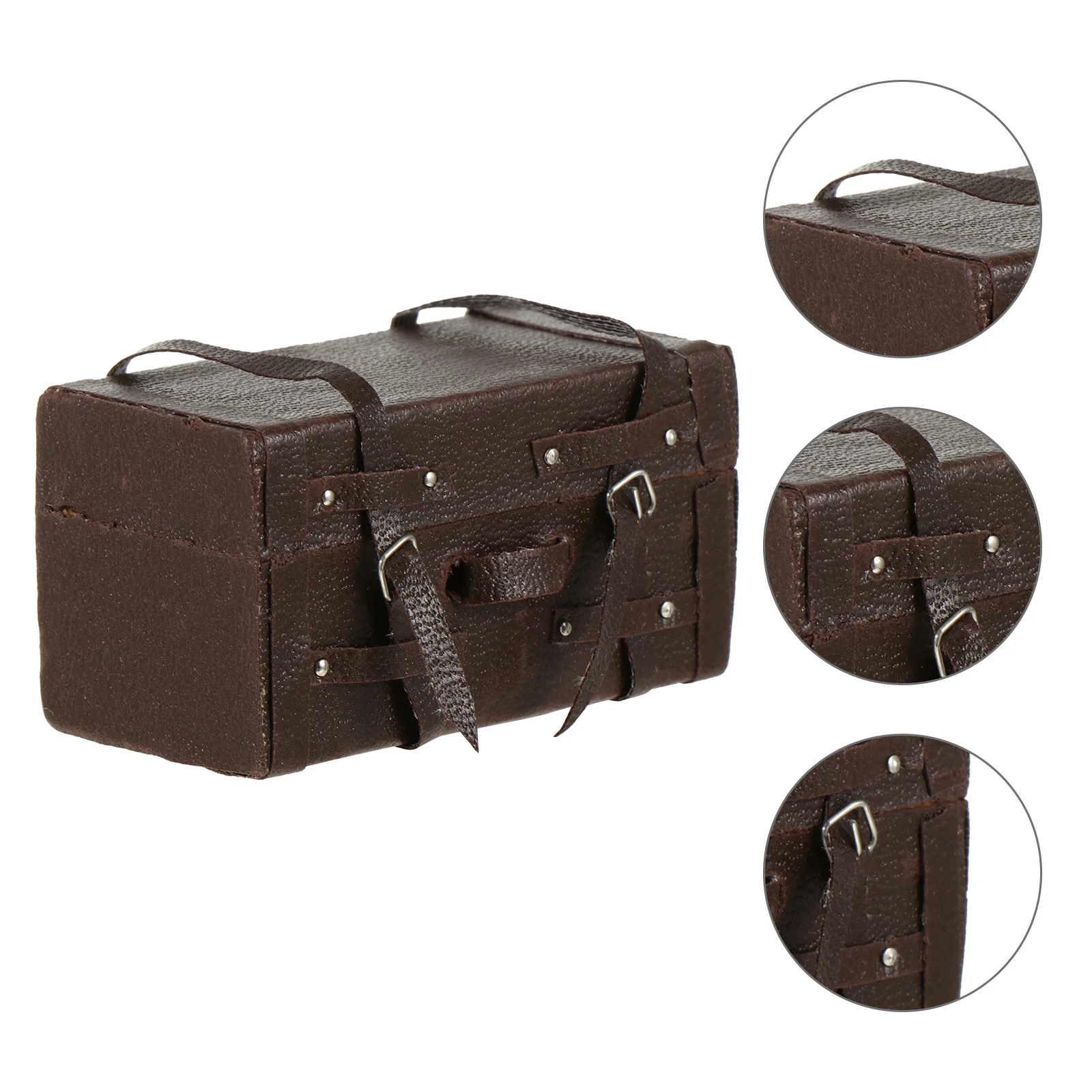 

Trunk Mini Suitcase Miniature Vintage Toy Model Wooden Luggage Accessories Play Pretend Case 12 Box Furniture Reborn