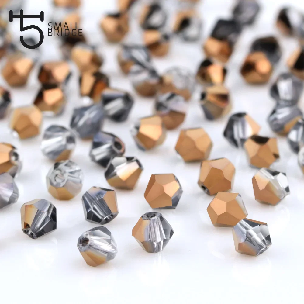 Стеклянные бусины Diy Perles серебристого цвета 3-4 мм